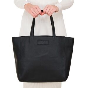 Made In Los Angeles (M.I.L.A) Luxury Black Leather Tote Bag